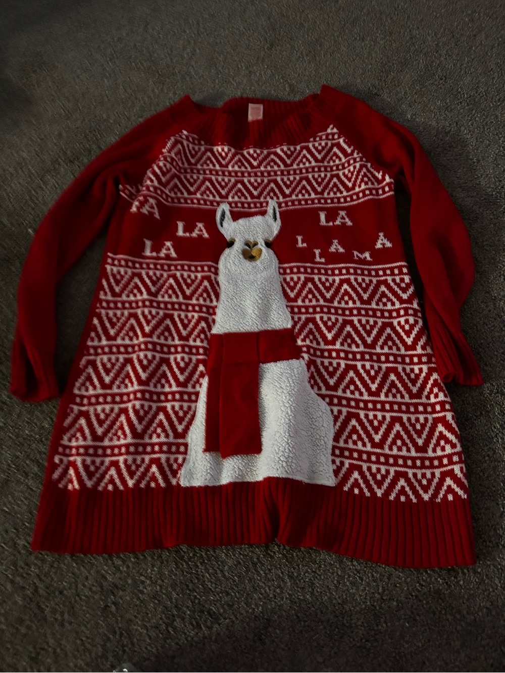 Target Red and White Llama Holiday Sweater Top
